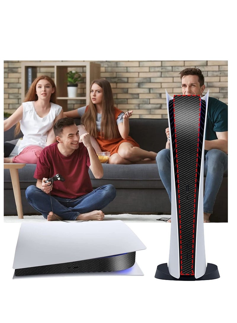 Y&D PS5 Console Middle Skin Integral Digital Edition Host Strip Sticker, Center Part Protection Film, Sticker Accessories Durable Scratch Resistant Carbon Black - Image 5