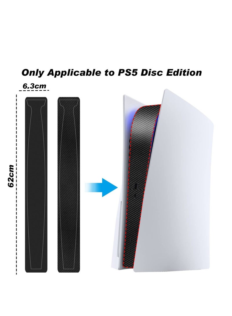 Y&D PS5 Console Middle Skin Integral Digital Edition Host Strip Sticker, Center Part Protection Film, Sticker Accessories Durable Scratch Resistant Carbon Black - Image 4