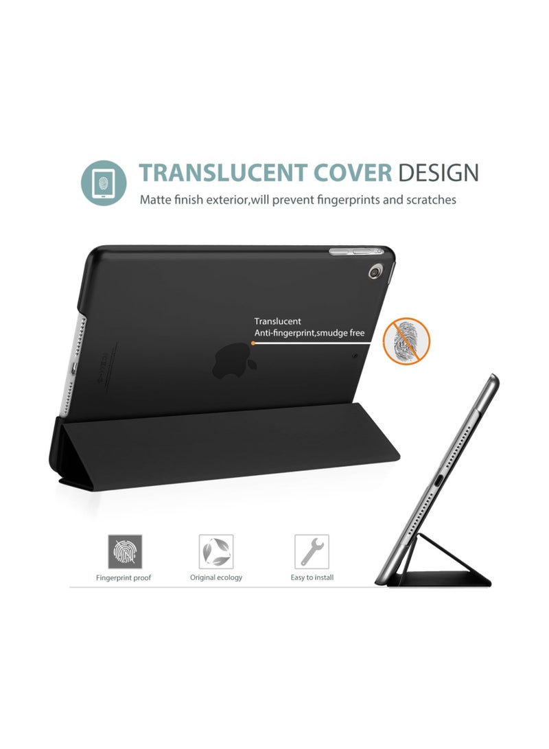 Procases Smart Case for iPad Air 1st Edition Ultra Slim Lightweight Stand Protective Case Shell with Translucent Frosted Back Cover for Apple iPad Air 2013 Black - Image 3