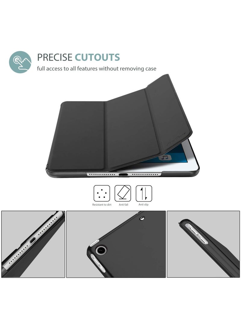 Procases Smart Case for iPad Air 1st Edition Ultra Slim Lightweight Stand Protective Case Shell with Translucent Frosted Back Cover for Apple iPad Air 2013 Black - Image 2