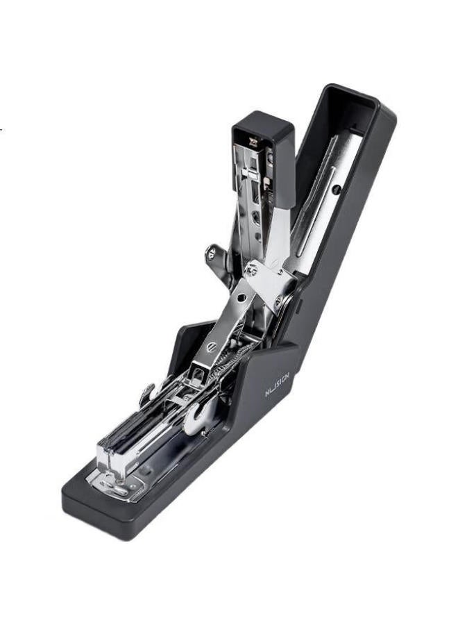 Deli Newse Low-Force Stapler, Patented Easy-Press Design, German Creative Desktop Stapler, Office Supplies, 12# Staples, Obsidian Black Ns081 - Image 2