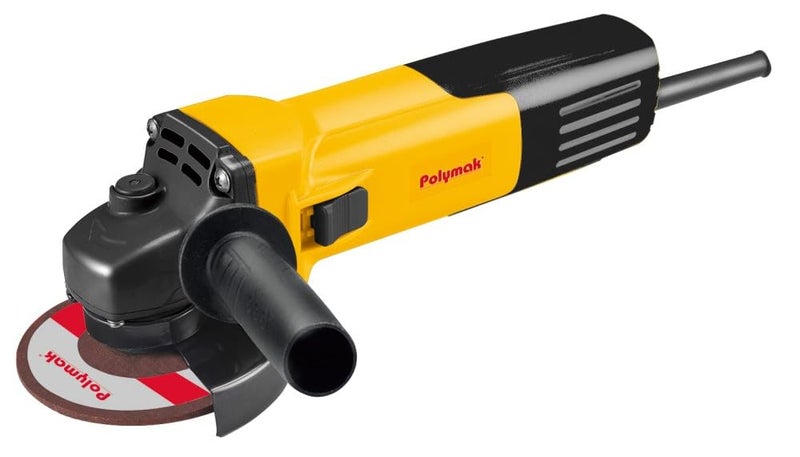 Polymak AG5-1000W Angle Grinder | 5-Inch (125mm) Wheel Diameter | 1000W Motor | 11,000 RPM | Side Switch | Durable & Lightweight | Ergonomic Handle|Grinding, Cutting, Polishing|6-Month Warranty|Yellow - Image 1
