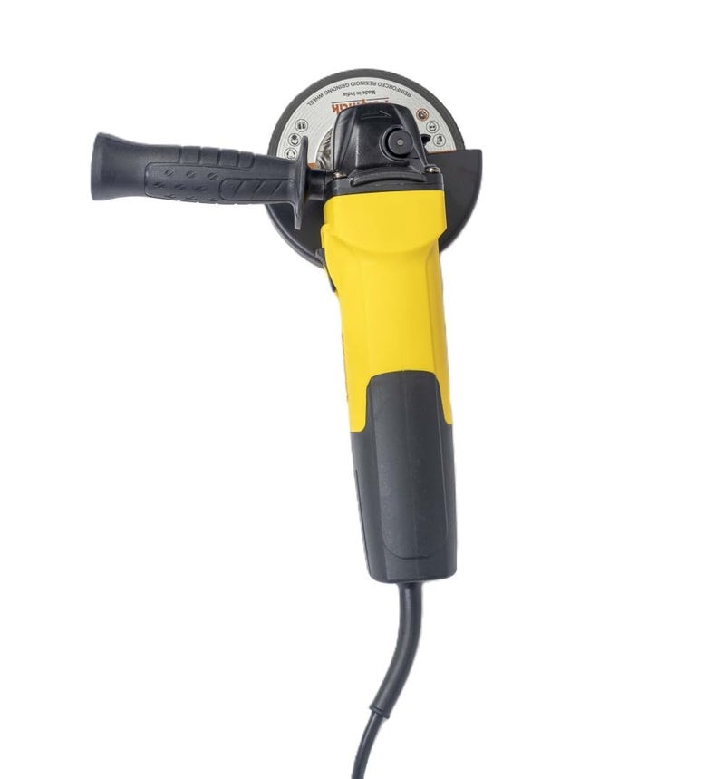 Polymak AG5-1000W Angle Grinder | 5-Inch (125mm) Wheel Diameter | 1000W Motor | 11,000 RPM | Side Switch | Durable & Lightweight | Ergonomic Handle|Grinding, Cutting, Polishing|6-Month Warranty|Yellow - Image 2