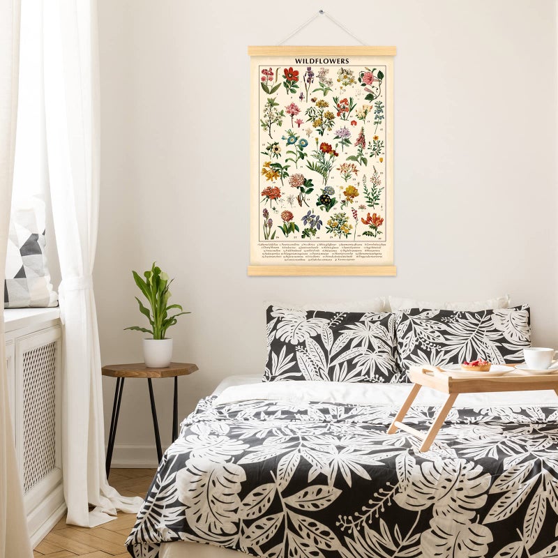 Tatuo Vintage Wildflowers Poster Botanical Wall Art Prints Colorful Rustic Style of Floral Wall Hanging Illustrative Reference Flower Chart Poster for Living Room Office Bedroom Decor Frame 15.7 x 23.6 Inch - Image 5