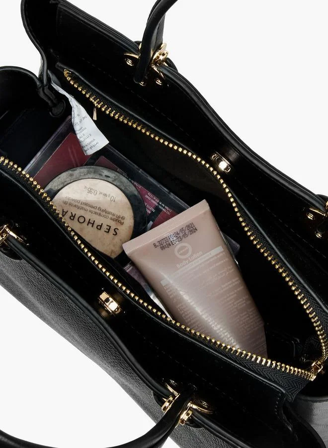 Flora Bella By Shoexpress Solid Tote Bag with Detachable Strap