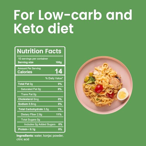 Hethstia Konjac Noodle Fettuccine, Low-Carb Shirataki Pasta, Keto & Paleo-Friendly, Gluten-Free, Vegan, Low-Calorie, Oat Flavor (5.65 oz, 10-Pack) - Image 2