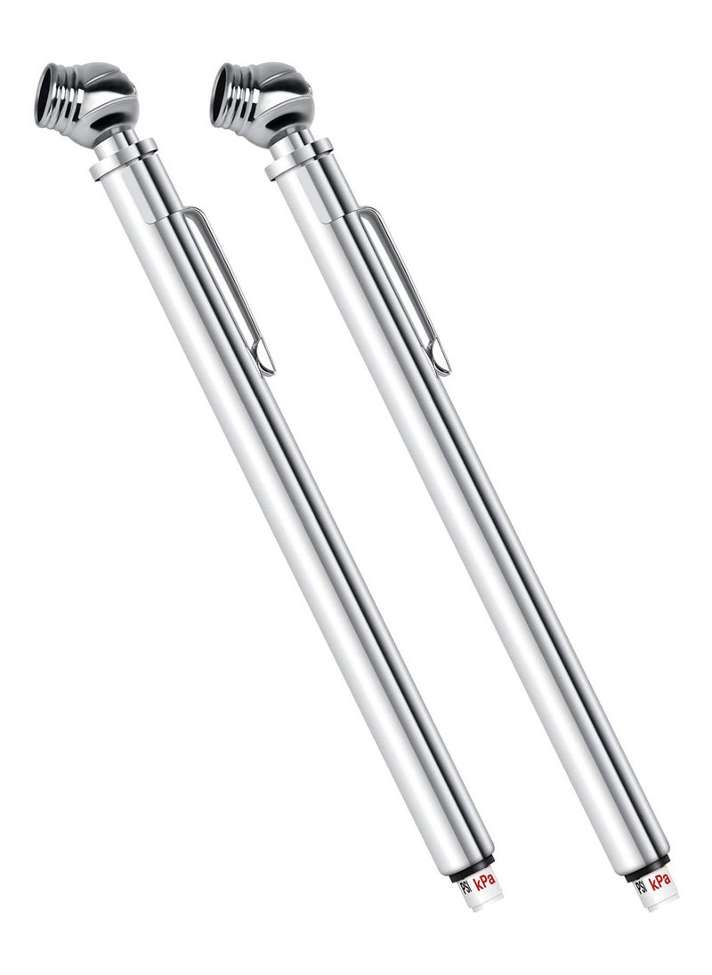 Y&D 50 Psi Pencil Tire Pressure Gauges 2 Pack , Ntegrated Deflator Valve, Chuck, and Abs Indicator Bar  - Image 1
