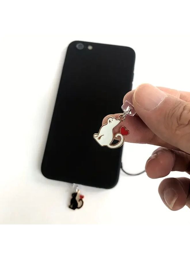 سدادة غبار هاتف محمول لطيف أبيض لـ iPhone 6 14 منفذ برق USB C حامي سحر - Image 4