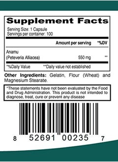 elp essential Anamu 100 Capsules 550 mg Petiveria Allicea  - Image 4