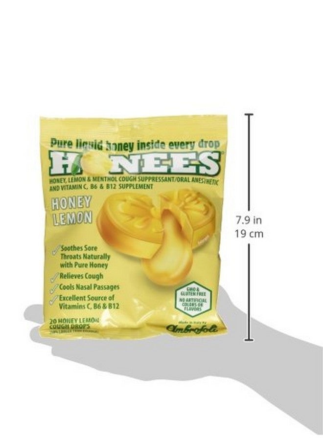 Honees Honees Honey Lemon Cough Drops - 20-Piece, Single Pack Honey-Filled Lozenges | Temporary Relief from Cough | Soothes Sore Throat | All Natural  - Image 5