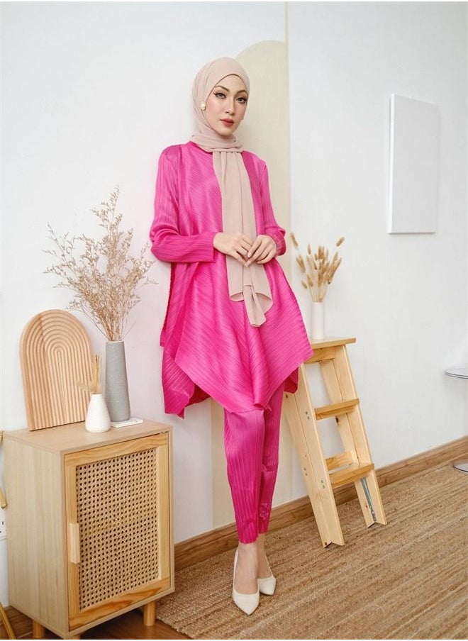 Loquat - Fashion Pleated Irregular Two Piece Set - Image 1