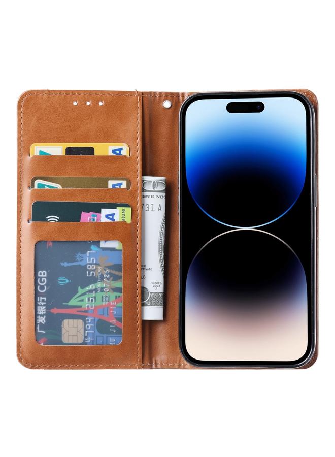 S-TOP Case For iPhone 15 Knead Skin Texture Flip Leather Phone Case - Image 4