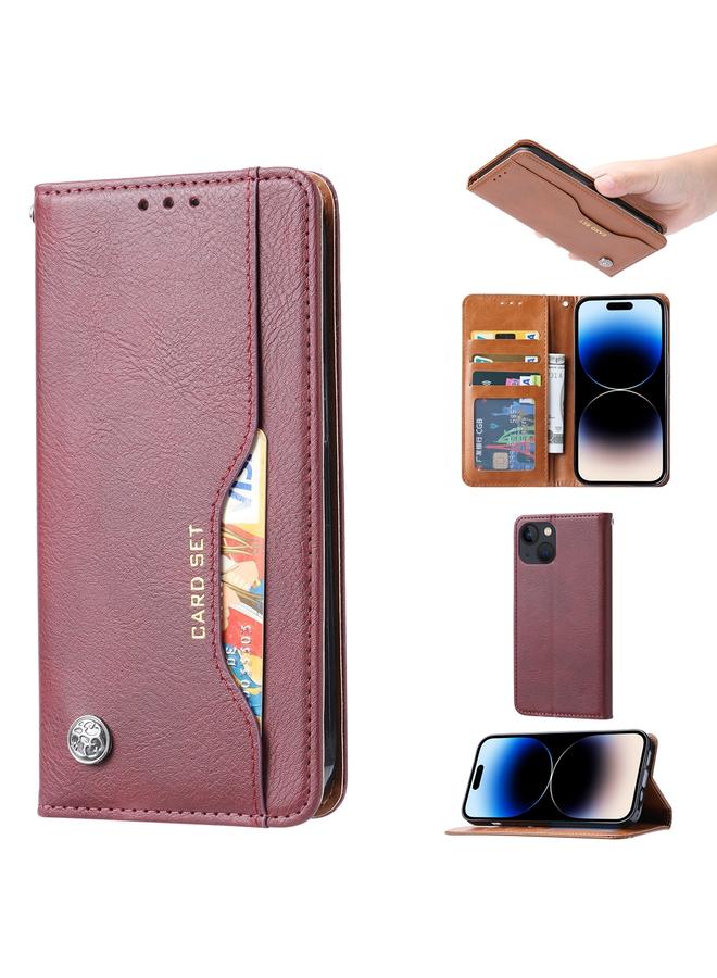 S-TOP Case For iPhone 15 Knead Skin Texture Flip Leather Phone Case - Image 1