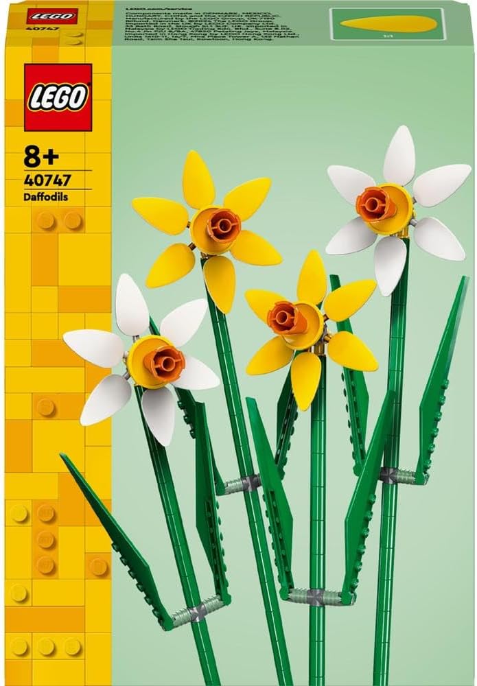 LEGO Botanicals Daffodils, Yellow Artificial Flowers Set for Kids, Build and Display This Bouquet at Home as Bedroom or Desk Decoration, Gifts for 8 Plus Year Old Girls, Boys and Teenagers 40747 - Image 2