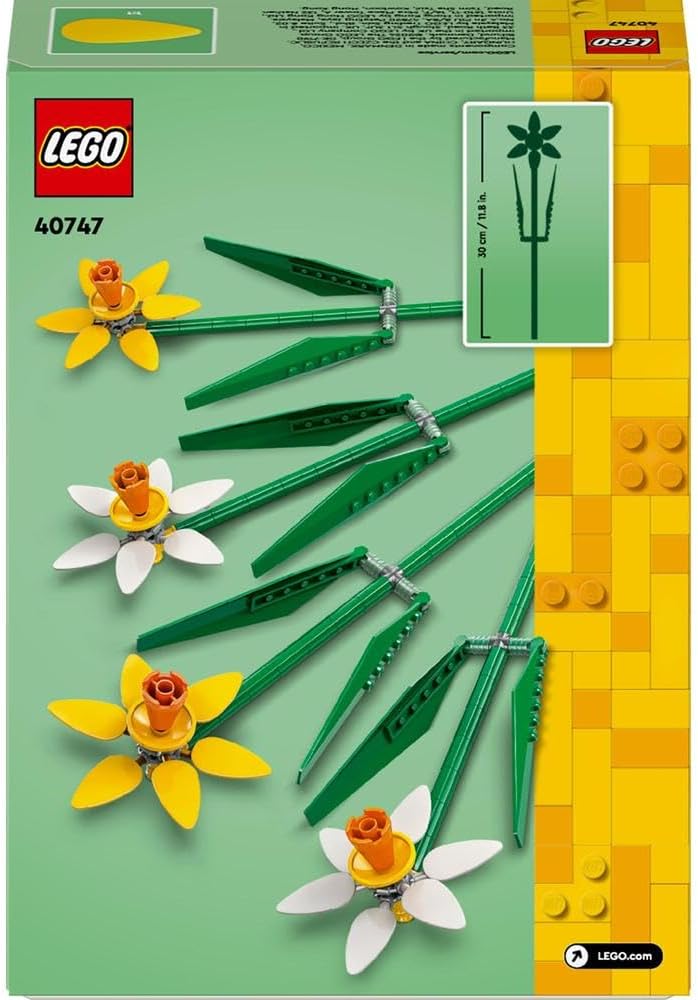 LEGO Botanicals Daffodils, Yellow Artificial Flowers Set for Kids, Build and Display This Bouquet at Home as Bedroom or Desk Decoration, Gifts for 8 Plus Year Old Girls, Boys and Teenagers 40747 - Image 4