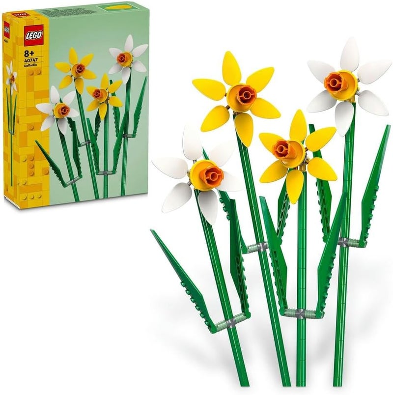 LEGO Botanicals Daffodils, Yellow Artificial Flowers Set for Kids, Build and Display This Bouquet at Home as Bedroom or Desk Decoration, Gifts for 8 Plus Year Old Girls, Boys and Teenagers 40747 - Image 1