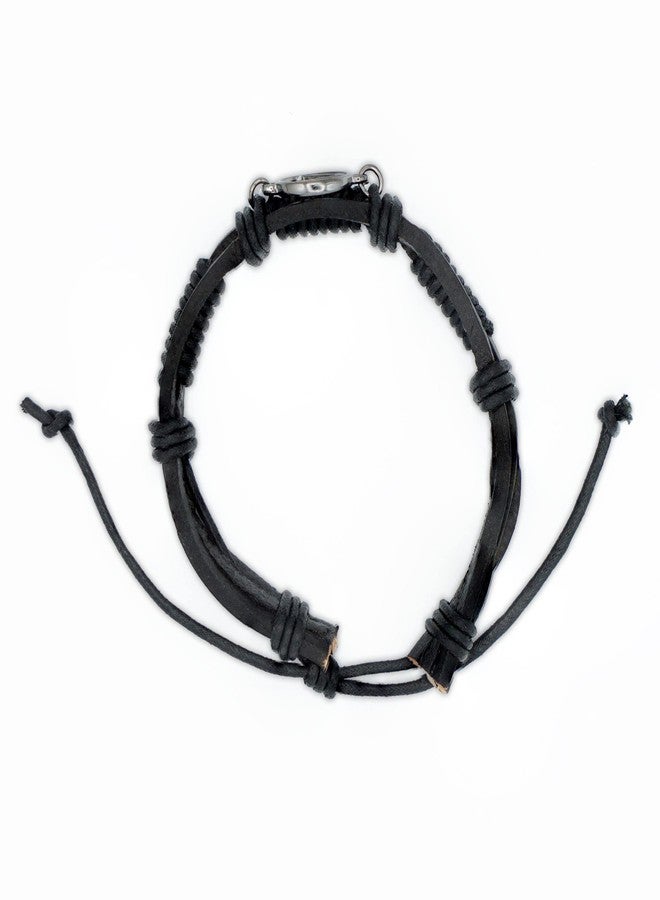 The Token Shop Adjustable Black Leather AA Bracelet with Alcoholics Anonymous Circle Triangle Charm | Sobriety Gift for Men and Women in Recovery - Image 5