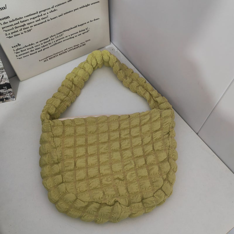 Western Style Bubble Cloud Bag Small Shoulder Bag Dumpling Bag Single Shoulder Canvas Bag Underarm Bag Casual All-Match Lazy Style Bag - Image 1