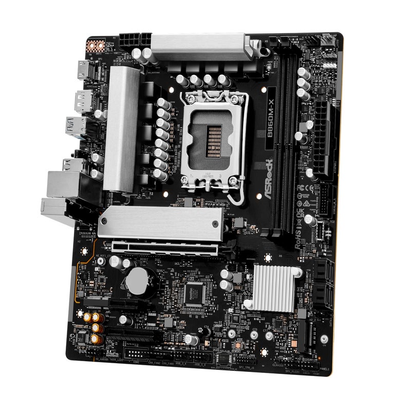 ASRock B860M X DDR5 9066 MHz 128GB M.2 B860 LGA1851 Micro ATX Motherboard Intel Core Ultra BIOS Flashback SATA3 6.0 Gb/s - Image 3