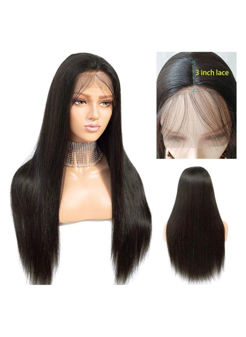 Estelle Long Straight Lace Front Wigs Hair Glueless Natural Heat Resistant Kanekalon Fiber Synthetic Hair Black  - Image 2
