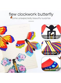 Generic 15 Pieces Magic Fairy Flying Butterfly Rubber Band Powered Wind up Butterfly Toy for Surprise Gift or Party Playing, Bookmark andgreeting Card, Clockwork Butterfly Toy(Classic Style)  - Image 4