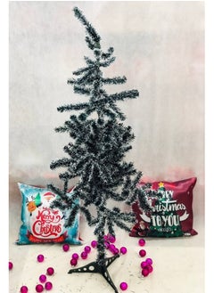 Christmas Tree 2025 - Frosted Green with White Tips - Flexible Metal Pole with Plastic Base - Height: 120 cm AS