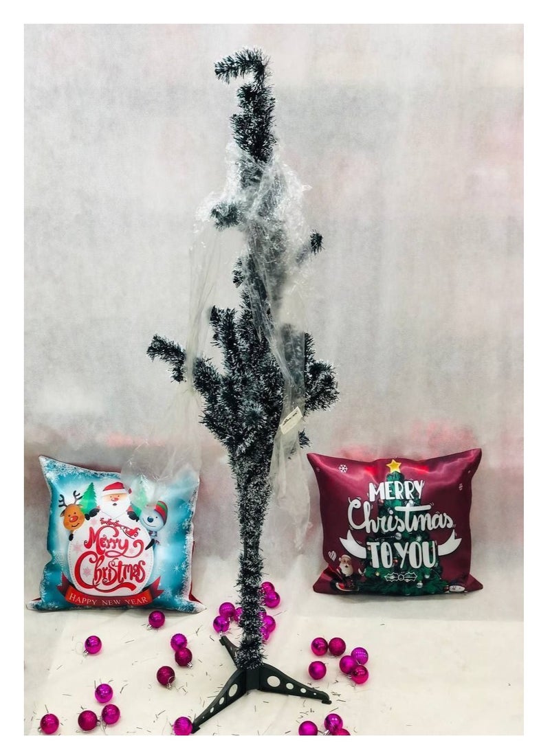 Generic - Christmas Tree 2025 - Frosted Green with White Tips - Flexible Metal Pole with Plastic Base - Height: 120 cm AS - Image 1