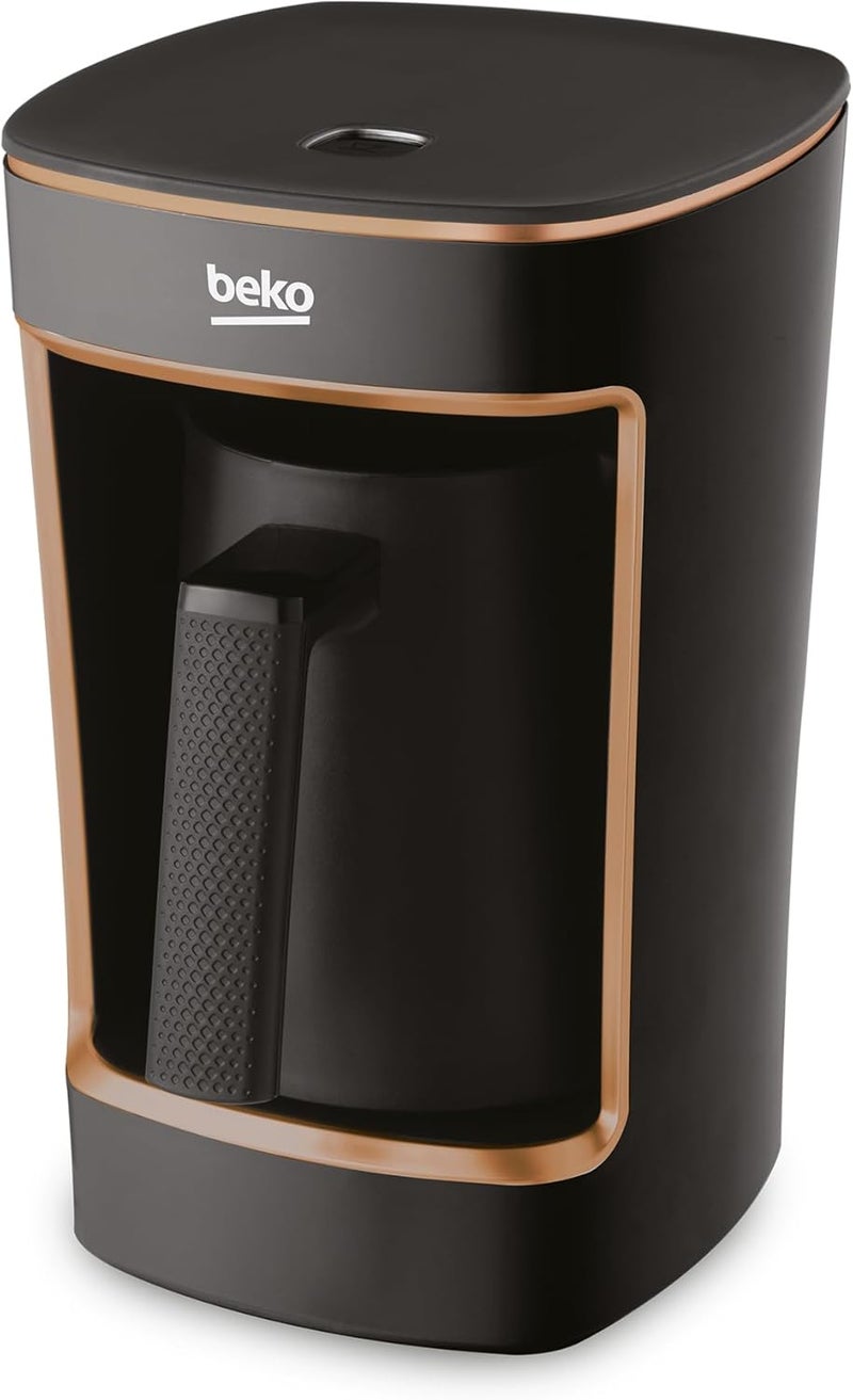 بيكو Beko Turkish Coffee Machine, 580 Watts, 5 Cup Capacity, One Touch Control, Foamy Turkish Coffee, Audio Warning System, CookSense2 Technology, TKM2341BC Black and Copper 1.1 L 580 W TKM2341BC Black / Copper - Image 1