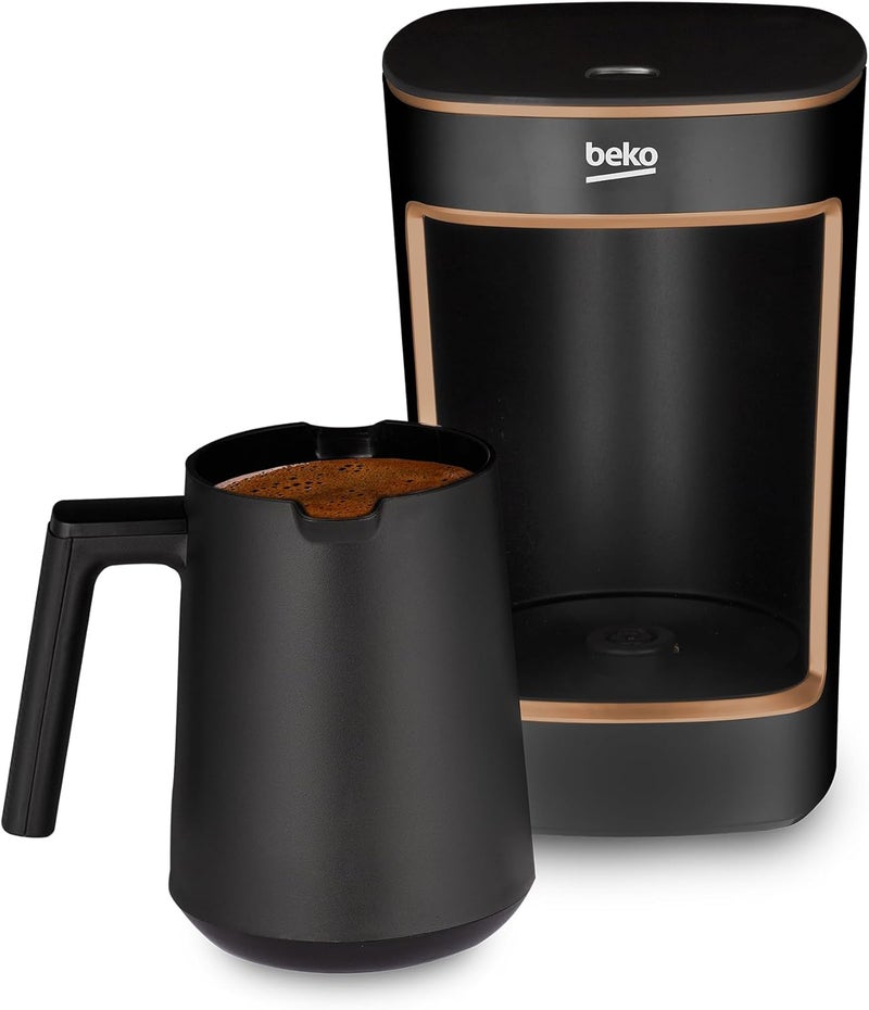 بيكو Beko Turkish Coffee Machine, 580 Watts, 5 Cup Capacity, One Touch Control, Foamy Turkish Coffee, Audio Warning System, CookSense2 Technology, TKM2341BC Black and Copper 1.1 L 580 W TKM2341BC Black / Copper - Image 2