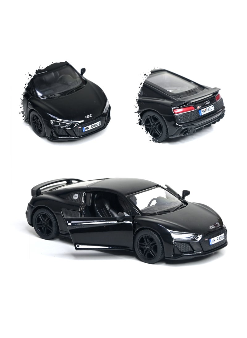 Kinsmart سيارة لعبة معدنية مصبوبة بمقياس 1:36 من Audi R8 كوبيه موديل 2020 مع باب قابل للفتح والسحب للخلف  - Image 1