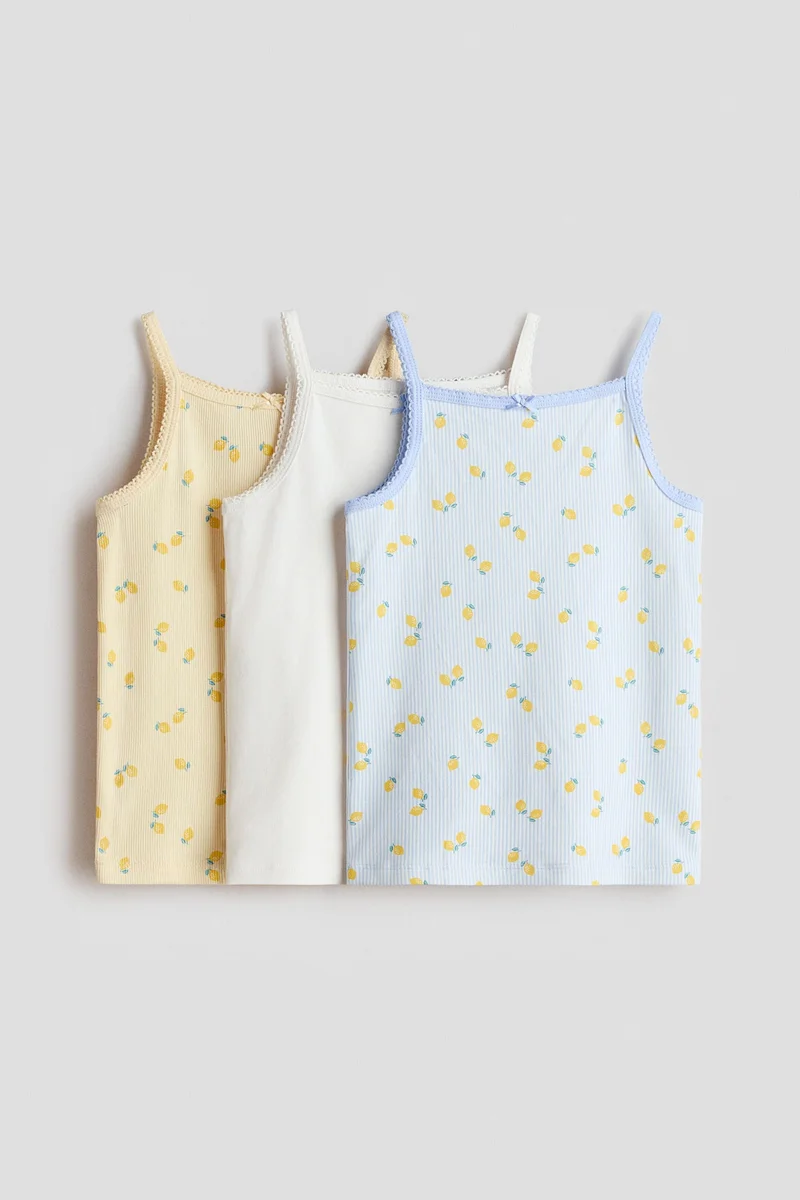 H&M 3-pack cotton strappy tops