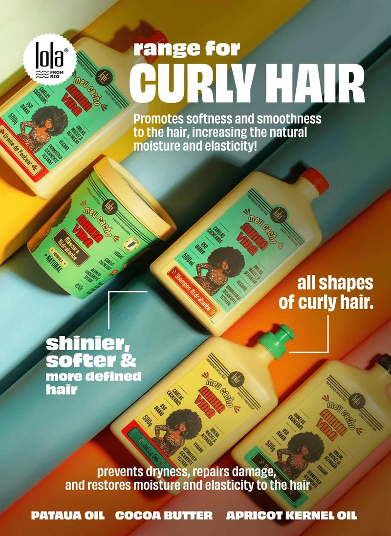 lola from rio Meu Cacho Minha Vida Multifunctional Styling Cream For Curly Hair 500 mL