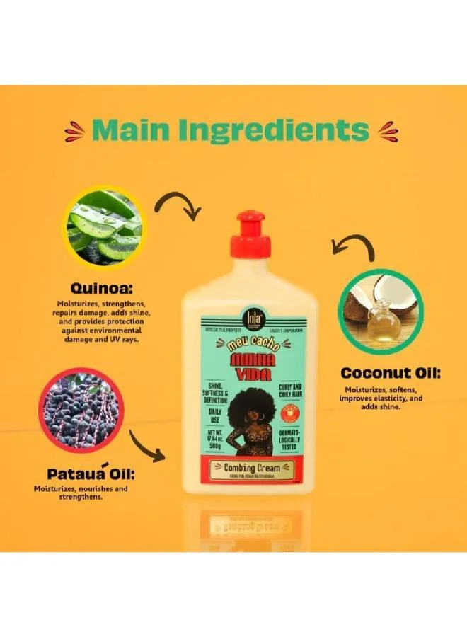 lola from rio  Meu Cacho Minha Vida Multifunctional Styling Cream For Curly Hair 500 mL  | Best Price UAE