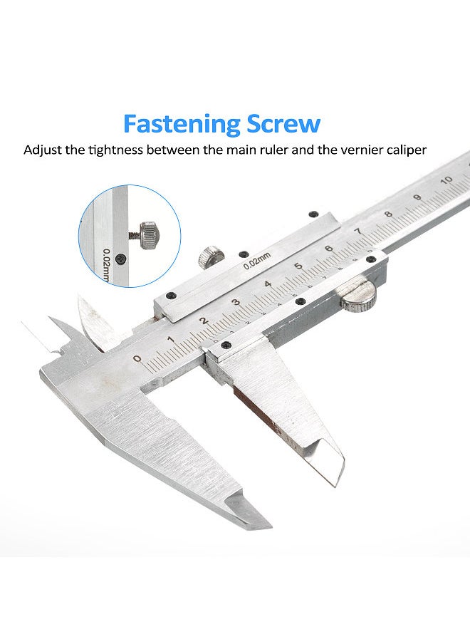 Generic Vernier Caliper Carbon Steel Caliper Measuring Tool 0-8inch/0-200mm 0.001mm High Precision Caliper Manual Micrometer Slide Caliper Measuring Caliper Tool  - Image 5