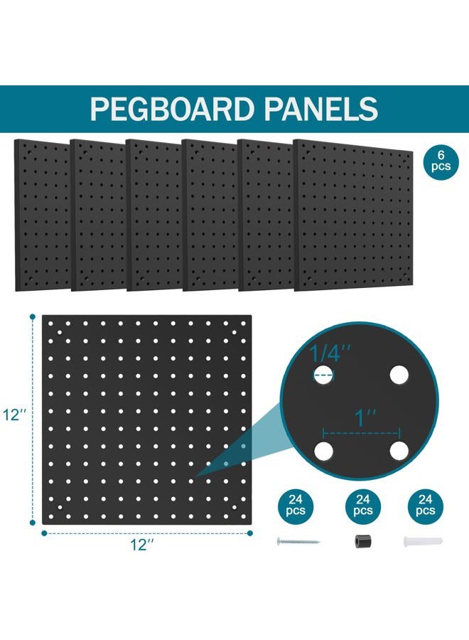 Daanxw Peg Board Kit, Includes Pegboard and Accessories,with Hooks and Bins,Peg Board Wall Organizer for Office,Ornaments Display,Crafts Organization (129, Black) - Image 2
