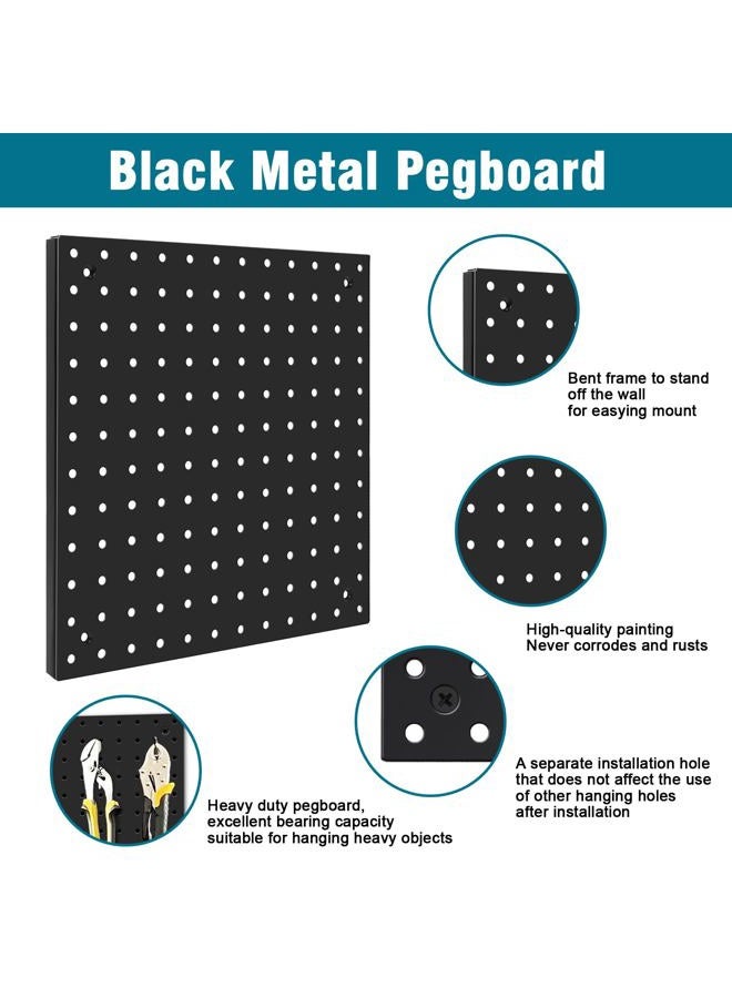 Daanxw Peg Board Kit, Includes Pegboard and Accessories,with Hooks and Bins,Peg Board Wall Organizer for Office,Ornaments Display,Crafts Organization (129, Black) - Image 5
