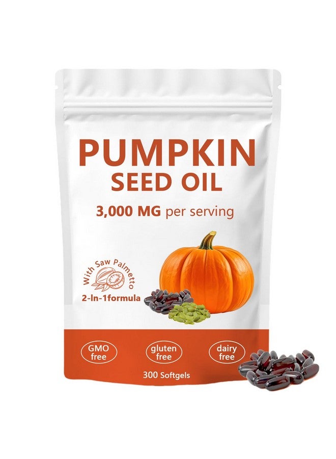 FITactic Pumpkin Seed Oil Capsules, Pumpkin Seed Oil 2 in 1 with Saw Palmetto, 3000mg Pure & Natural Supplement, Hair Growth, Skin Care - Non-GMO, Gluten - Free 300 Softgels (1) - Image 1