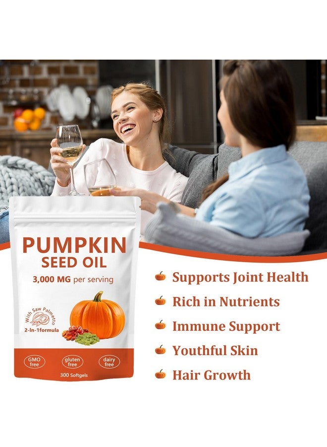 FITactic Pumpkin Seed Oil Capsules, Pumpkin Seed Oil 2 in 1 with Saw Palmetto, 3000mg Pure & Natural Supplement, Hair Growth, Skin Care - Non-GMO, Gluten - Free 300 Softgels (1) - Image 5
