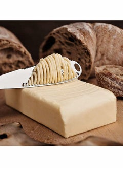 KASTWAVE 2 Packs Stainless Steel Butter Spreader Knife with Serrated Edge and Shredding Slots, Easy to Curl Scoop Slice and Cut, 3 in 1 Multi-function  - Image 2