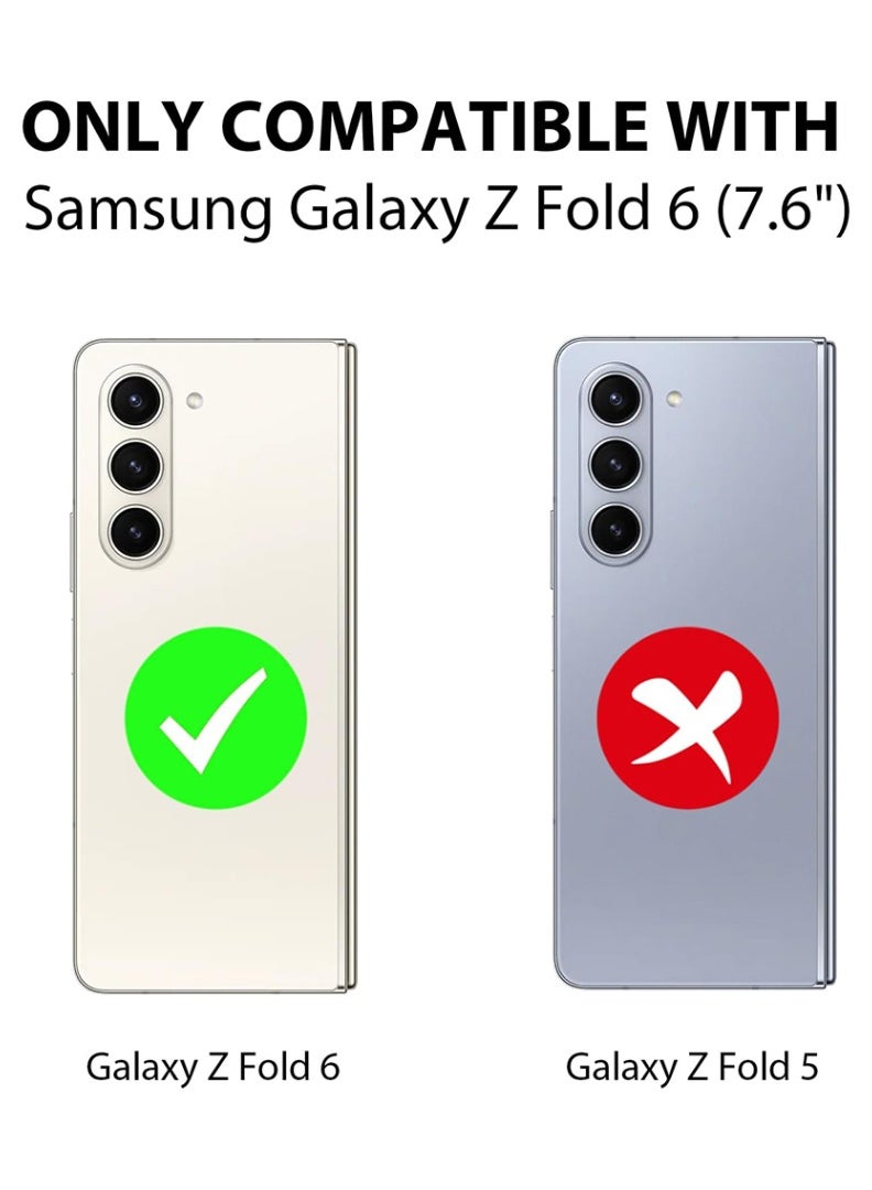 Theodor Magnetic Case for Samsung Galaxy Z Fold 6 Compatible with MagSafe Wireless Charging Shockproof Phone Bumper Cover AntiScratch Clear Back (Clear) - Image 2
