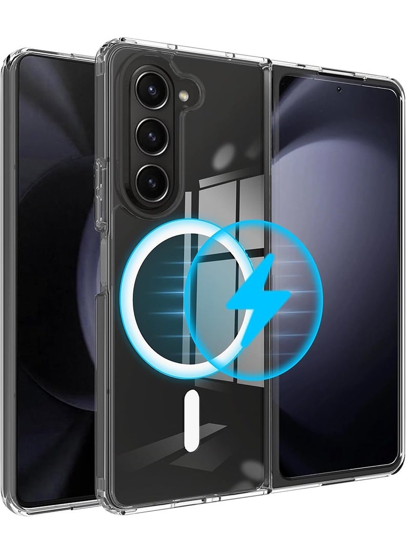 Theodor Magnetic Case for Samsung Galaxy Z Fold 6 Compatible with MagSafe Wireless Charging Shockproof Phone Bumper Cover AntiScratch Clear Back (Clear) - Image 1
