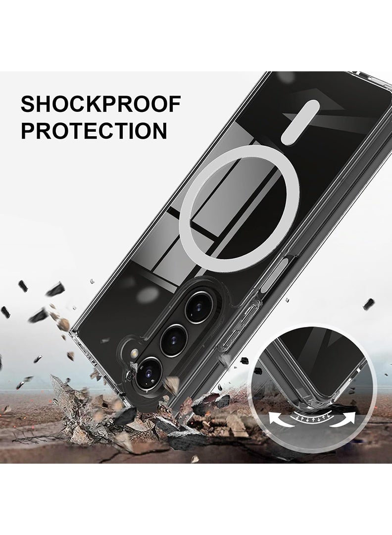 Theodor Magnetic Case for Samsung Galaxy Z Fold 6 Compatible with MagSafe Wireless Charging Shockproof Phone Bumper Cover AntiScratch Clear Back (Clear) - Image 3