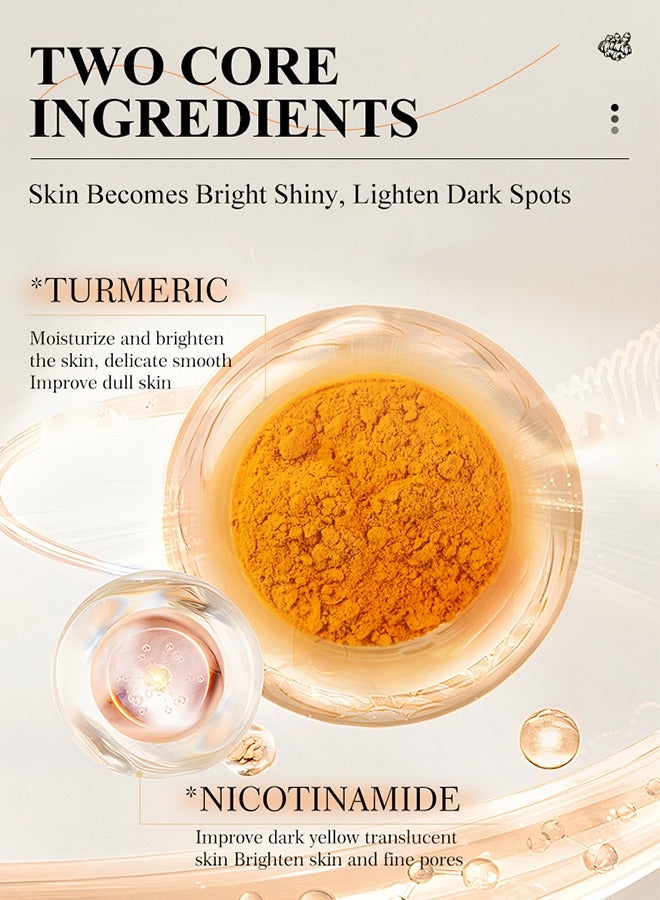 MOIKA Skin Care Set Turmeric Glow Beauty Skincare Set Include Facial Cleanser Face Cream Toner Essence Hydrating Moisturizing Gentle And Nourishing(4 Pcs Set) - Image 4
