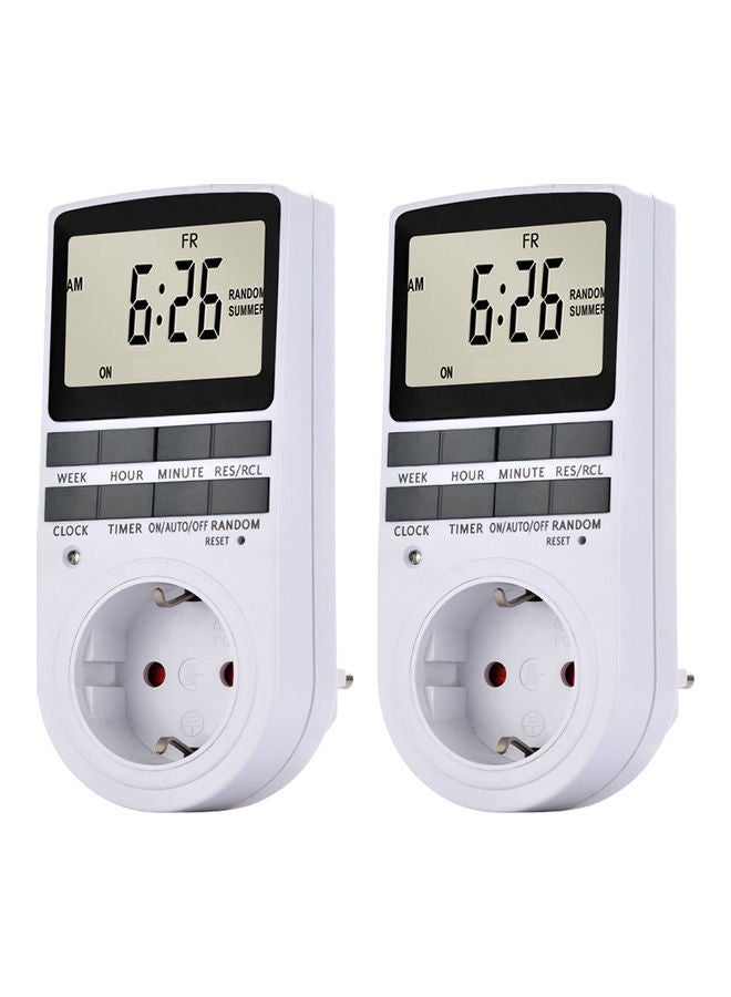 NIBEMINENT 2-Piece Digital Plug-In Timer Socket Set White - Image 1