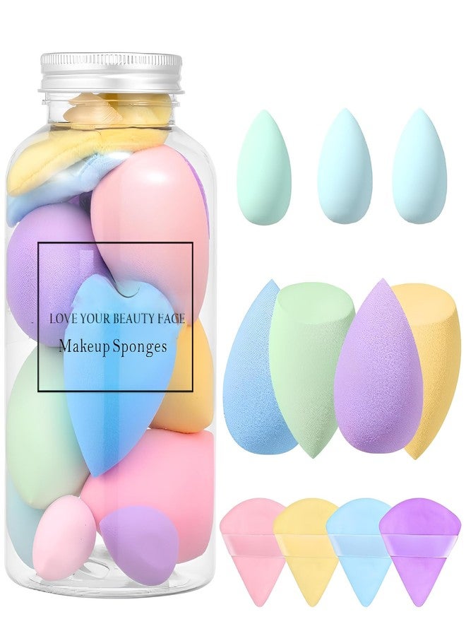 KIRA Makeup Sponge Set Beauty Blender with Egg Case, Soft Sponge For Liquid Foundation, Creams, and Powders Latex Free Wet and Dry Makeup (Multicolor 4 Big + 3 Mini + 4 Trangle -11 Pcs set) - Image 1