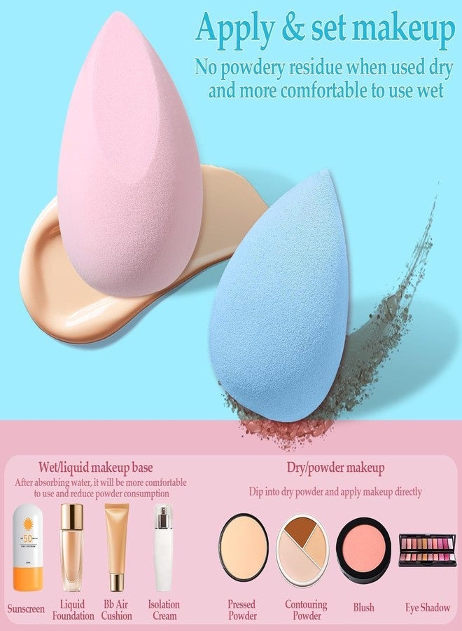 KIRA Makeup Sponge Set Beauty Blender with Egg Case, Soft Sponge For Liquid Foundation, Creams, and Powders Latex Free Wet and Dry Makeup (Multicolor 4 Big + 3 Mini + 4 Trangle -11 Pcs set) - Image 3