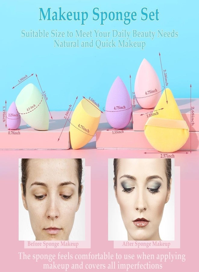 KIRA Makeup Sponge Set Beauty Blender with Egg Case, Soft Sponge For Liquid Foundation, Creams, and Powders Latex Free Wet and Dry Makeup (Multicolor 4 Big + 3 Mini + 4 Trangle -11 Pcs set) - Image 5