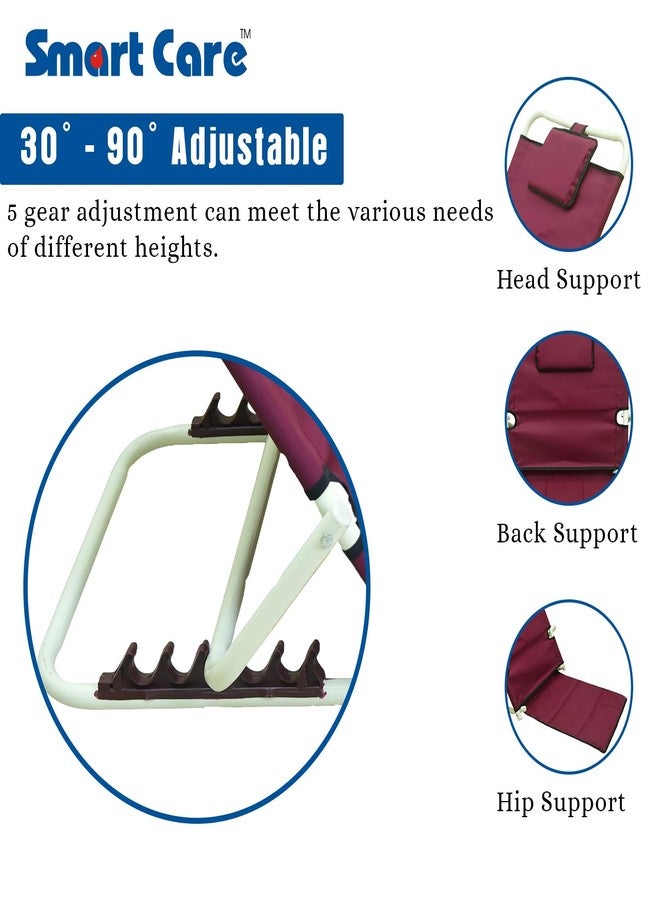 SMARTCARE Adjustable Hospital Back Rest for Bed or Back Support - Comfort and Convenience in Red - Image 2