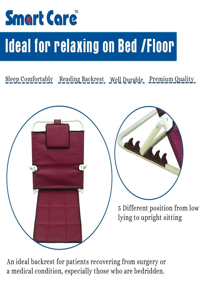 SMARTCARE Adjustable Hospital Back Rest for Bed or Back Support - Comfort and Convenience in Red - Image 5