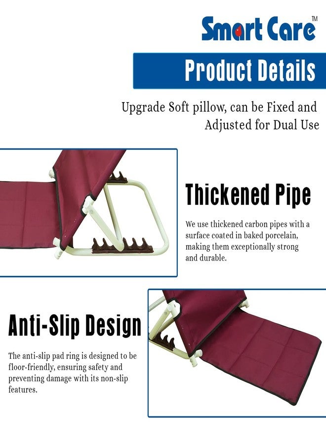 SMARTCARE Adjustable Hospital Back Rest for Bed or Back Support - Comfort and Convenience in Red - Image 4